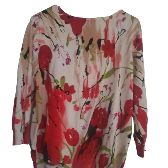 LANE BRYANT BEAUTIFUL FLORAL BUTTON SWEATER - Picture 3 of 5